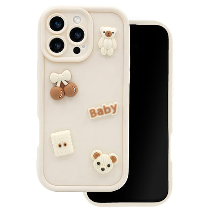 Cover til Apple iPhone 14, OEM, Ultra Trendy 3D Bear, Beige