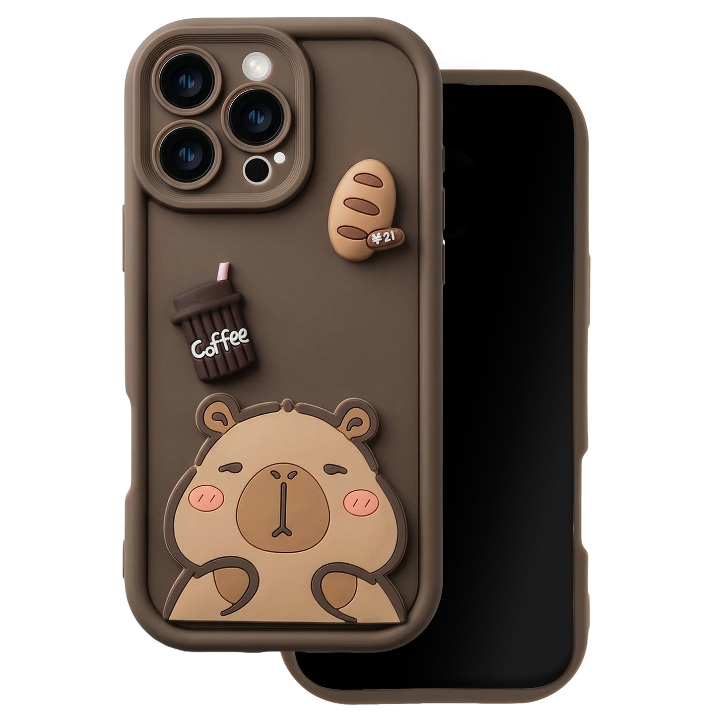 Cover til Apple iPhone 16 Pro Max, OEM, Ultra Trendy 3D Capybara, Brun