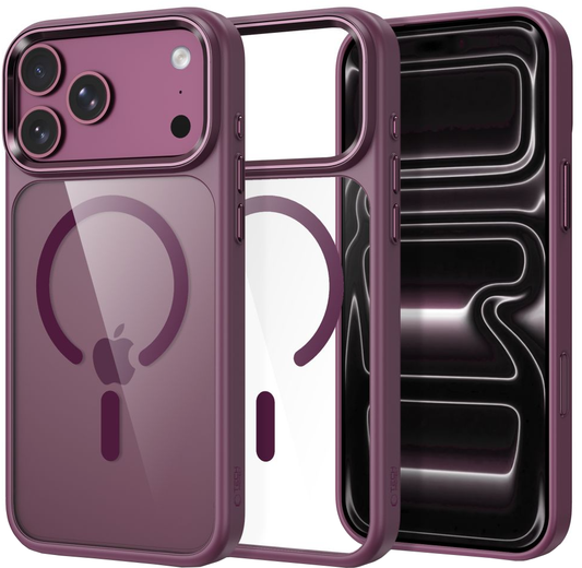 Case for Apple iPhone 18 Pro Max / 17 Pro Max, Tech-Protect, Magmat CC, Transparent Burgundy
