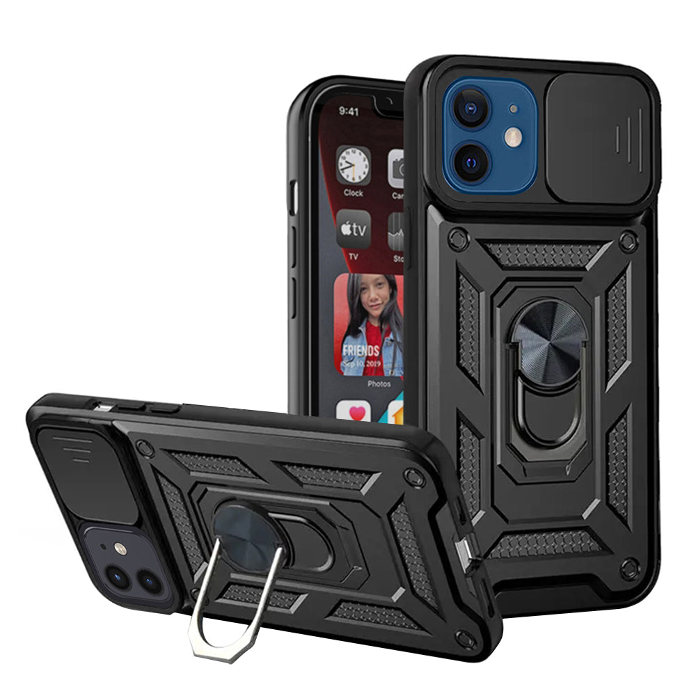 Cover til Apple iPhone 12 / 12 Pro, Techsuit, CamShield, Sort