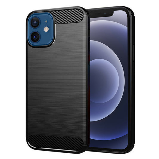 Cover til Apple iPhone 12 / 12 Pro, Techsuit, Carbon, Sort