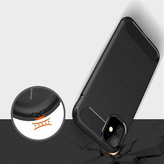 Cover til Apple iPhone 12 / 12 Pro, Techsuit, Carbon, Sort