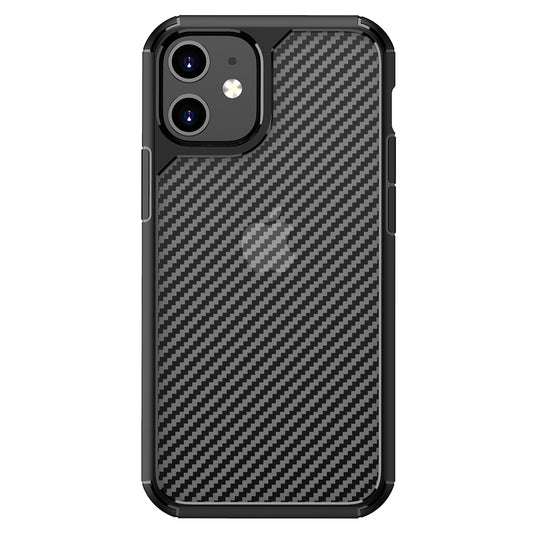 Cover til Apple iPhone 12 / 12 Pro, Techsuit, CarbonFuse, Sort