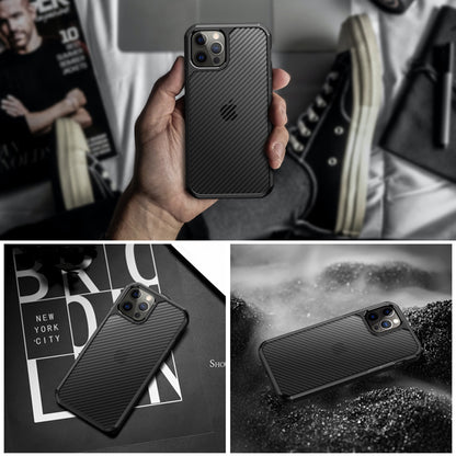 Cover til Apple iPhone 12 / 12 Pro, Techsuit, CarbonFuse, Sort