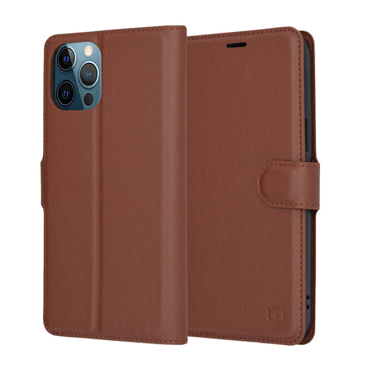 Cover til Apple iPhone 12 Pro Max, Techsuit, Leather Folio, Brun