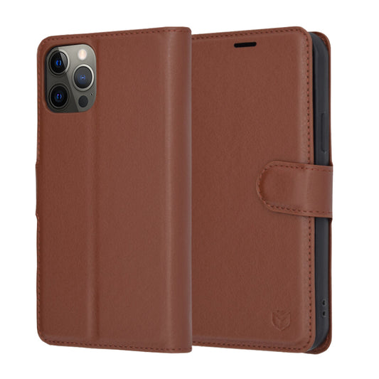 Cover til Apple iPhone 12 Pro, Techsuit, Leather Folio, Brun