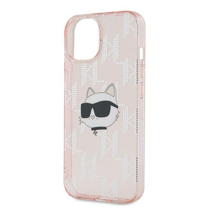 Etui til Apple iPhone 14, Karl Lagerfeld, IML Luxury Monogram Choupette's Head, Pink