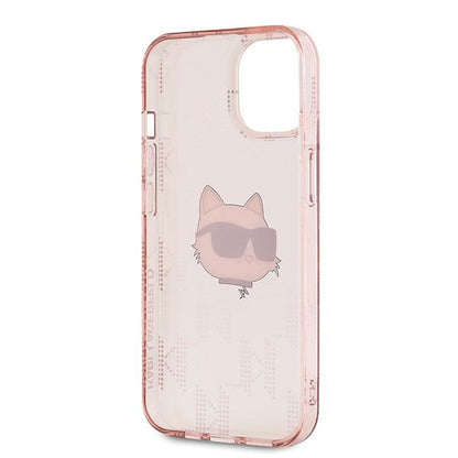 Etui til Apple iPhone 14, Karl Lagerfeld, IML Luxury Monogram Choupette's Head, Pink