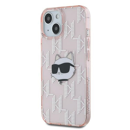 Etui til Apple iPhone 14, Karl Lagerfeld, IML Luxury Monogram Choupette's Head, Pink