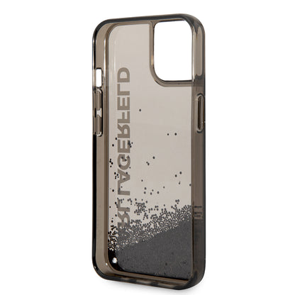 Case for Apple iPhone 14, Karl Lagerfeld, Liquid Glitter KL Logo, Black