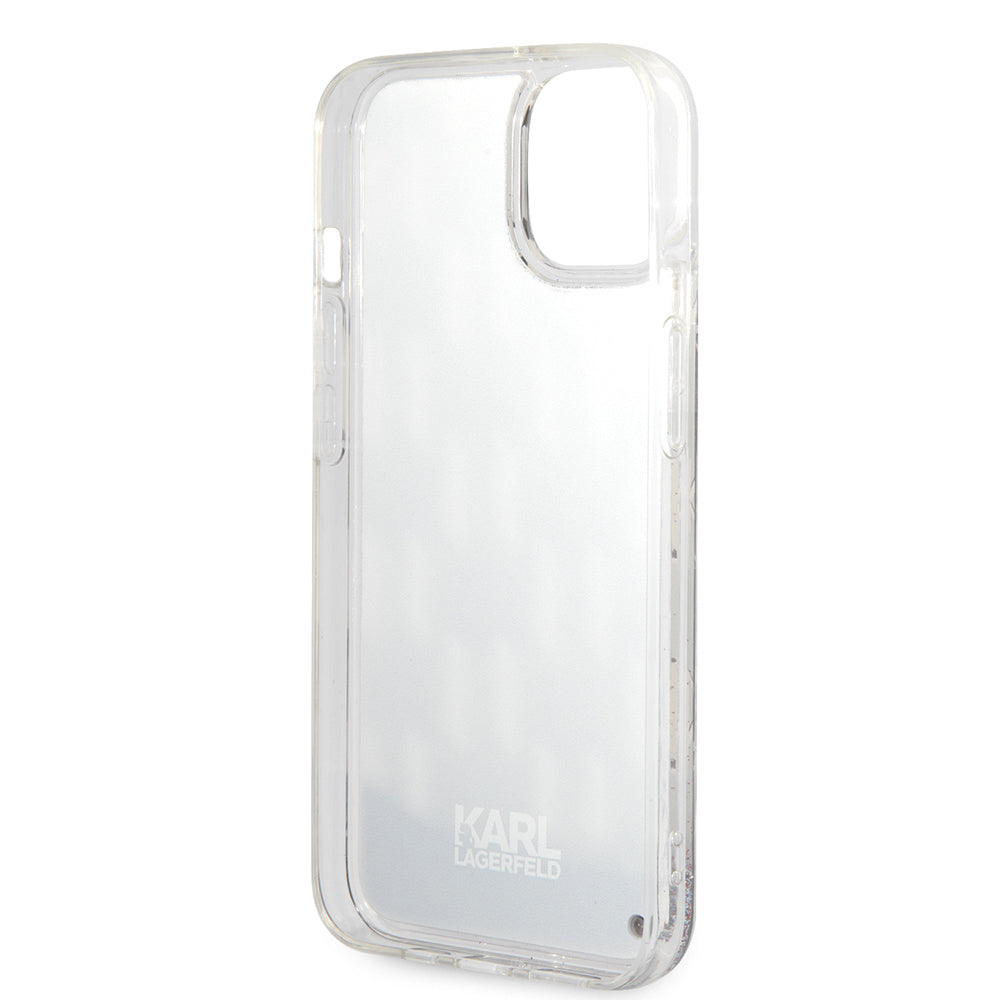 Cover til Apple iPhone 14, Karl Lagerfeld, Liquid Glitter Monogram, Sort