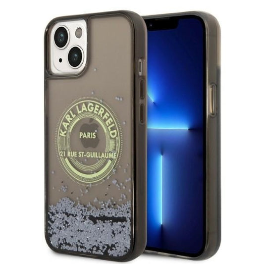 Cover til Apple iPhone 14, Karl Lagerfeld, Liquid Glitter RSG, Sort