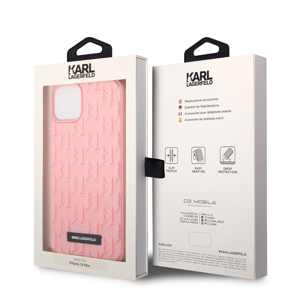 Etui til Apple iPhone 14 Plus, Karl Lagerfeld, 3D Monogram, Pink