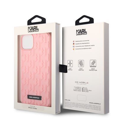 Etui til Apple iPhone 14 Plus, Karl Lagerfeld, 3D Monogram, Pink