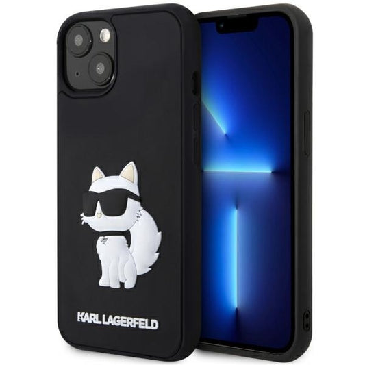 Etui til Apple iPhone 14 Plus, Karl Lagerfeld, 3D Rubber Choupette, Sort