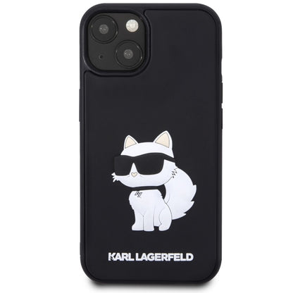Etui til Apple iPhone 14 Plus, Karl Lagerfeld, 3D Rubber Choupette, Sort