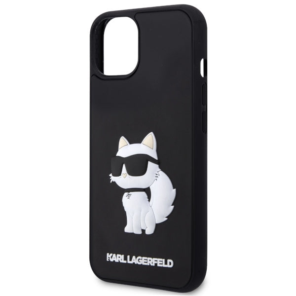 Etui til Apple iPhone 14 Plus, Karl Lagerfeld, 3D Rubber Choupette, Sort