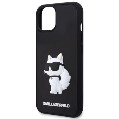 Etui til Apple iPhone 14 Plus, Karl Lagerfeld, 3D Rubber Choupette, Sort