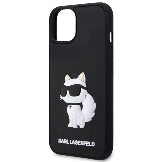 Etui til Apple iPhone 14 Plus, Karl Lagerfeld, 3D Rubber Choupette, Sort