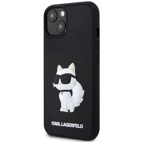 Etui til Apple iPhone 14 Plus, Karl Lagerfeld, 3D Rubber Choupette, Sort