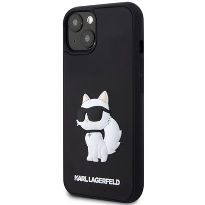 Etui til Apple iPhone 14 Plus, Karl Lagerfeld, 3D Rubber Choupette, Sort