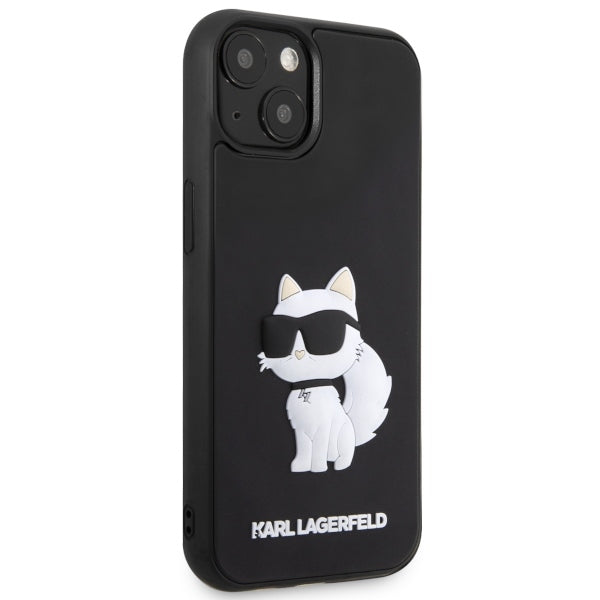 Etui til Apple iPhone 14 Plus, Karl Lagerfeld, 3D Rubber Choupette, Sort