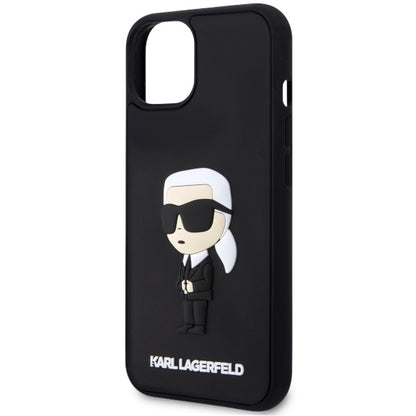 Etui til Apple iPhone 14 Plus, Karl Lagerfeld, 3D Rubber Ikonik Karl, Sort