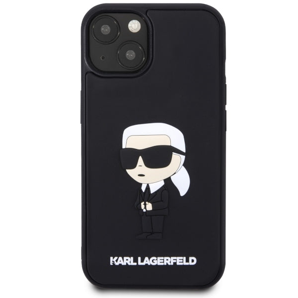 Etui til Apple iPhone 14 Plus, Karl Lagerfeld, 3D Rubber Ikonik Karl, Sort