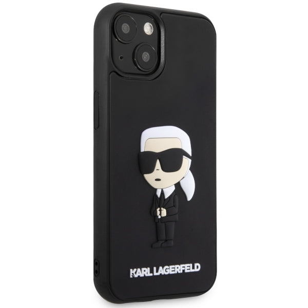 Etui til Apple iPhone 14 Plus, Karl Lagerfeld, 3D Rubber Ikonik Karl, Sort