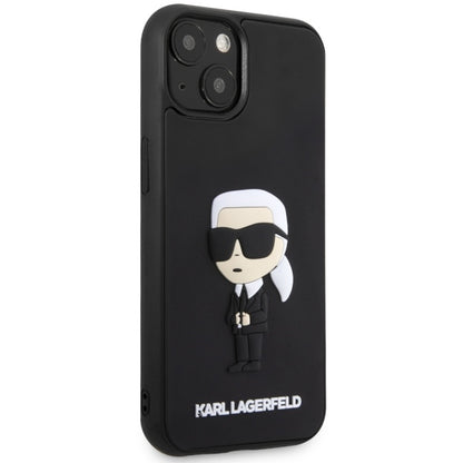 Etui til Apple iPhone 14 Plus, Karl Lagerfeld, 3D Rubber Ikonik Karl, Sort