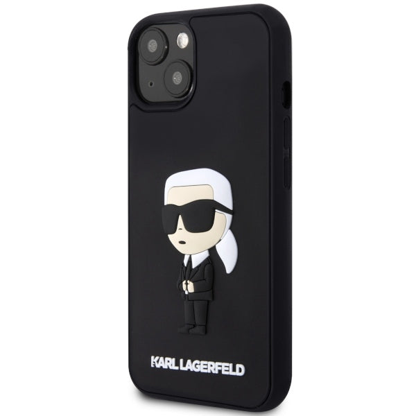 Etui til Apple iPhone 14 Plus, Karl Lagerfeld, 3D Rubber Ikonik Karl, Sort