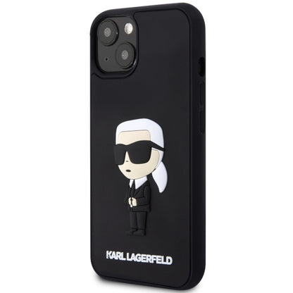 Etui til Apple iPhone 14 Plus, Karl Lagerfeld, 3D Rubber Ikonik Karl, Sort