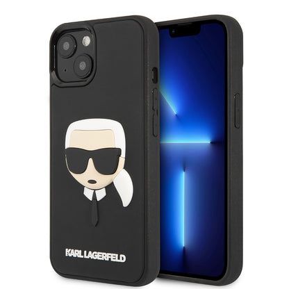 Etui til Apple iPhone 14 Plus, Karl Lagerfeld, 3D Rubber Karl's Head, Sort