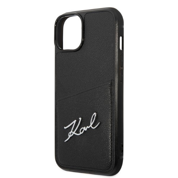 Etui til Apple iPhone 14 Plus, Karl Lagerfeld, Cardslots Signature Logo, Sort