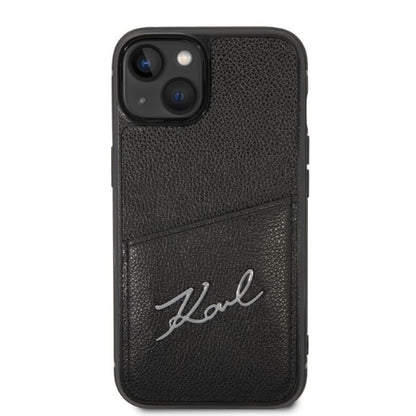 Etui til Apple iPhone 14 Plus, Karl Lagerfeld, Cardslots Signature Logo, Sort