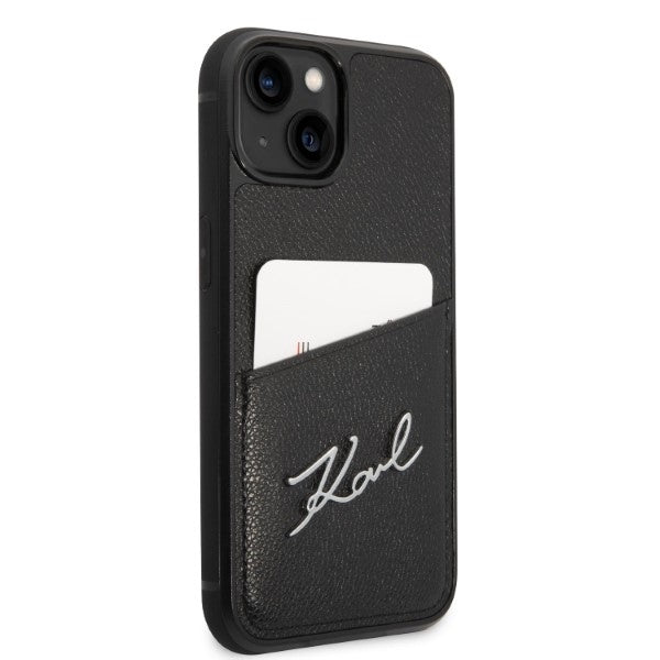 Etui til Apple iPhone 14 Plus, Karl Lagerfeld, Cardslots Signature Logo, Sort