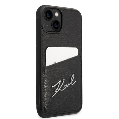 Etui til Apple iPhone 14 Plus, Karl Lagerfeld, Cardslots Signature Logo, Sort