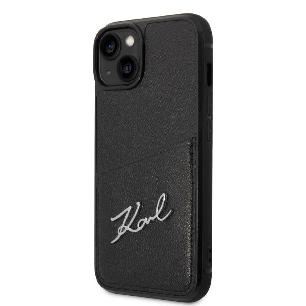Etui til Apple iPhone 14 Plus, Karl Lagerfeld, Cardslots Signature Logo, Sort