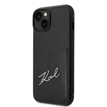Etui til Apple iPhone 14 Plus, Karl Lagerfeld, Cardslots Signature Logo, Sort