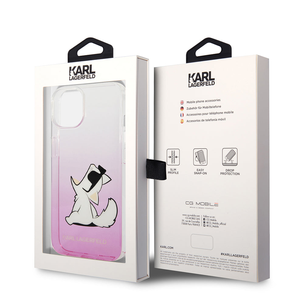 Etui til Apple iPhone 14 Plus, Karl Lagerfeld, Choupette Fun, Pink