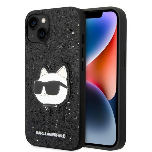 Cover til Apple iPhone 14 Plus, Karl Lagerfeld, Glitter Choupette Patch, Sort