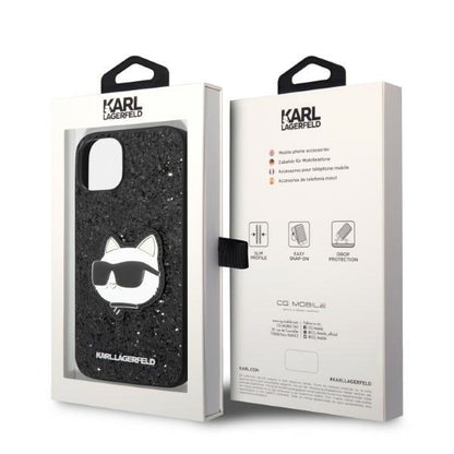 Cover til Apple iPhone 14 Plus, Karl Lagerfeld, Glitter Choupette Patch, Sort