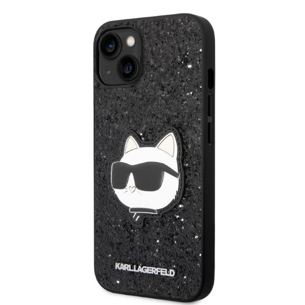 Cover til Apple iPhone 14 Plus, Karl Lagerfeld, Glitter Choupette Patch, Sort