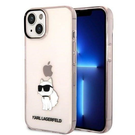 Etui til Apple iPhone 14 Plus, Karl Lagerfeld, Ikonik Choupette, Pink