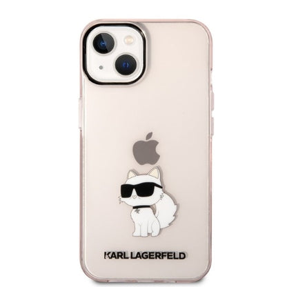 Etui til Apple iPhone 14 Plus, Karl Lagerfeld, Ikonik Choupette, Pink