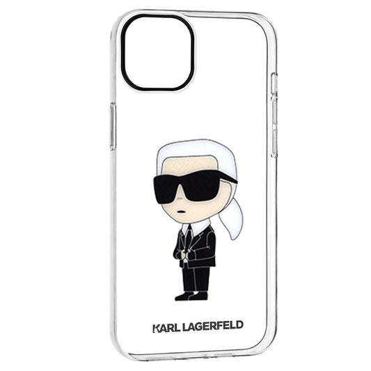 Cover til Apple iPhone 14 Plus, Karl Lagerfeld, Ikonik Karl, Gennemsigtig