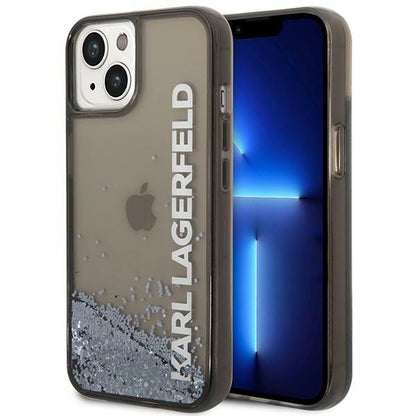 Cover til Apple iPhone 14 Plus, Karl Lagerfeld, Liquid Glitter KL Logo, Sort