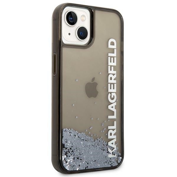Cover til Apple iPhone 14 Plus, Karl Lagerfeld, Liquid Glitter KL Logo, Sort