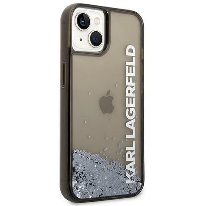Cover til Apple iPhone 14 Plus, Karl Lagerfeld, Liquid Glitter KL Logo, Sort