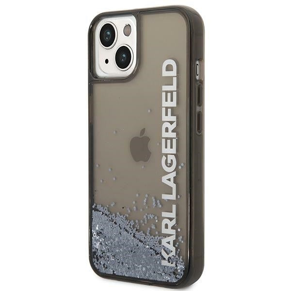 Cover til Apple iPhone 14 Plus, Karl Lagerfeld, Liquid Glitter KL Logo, Sort